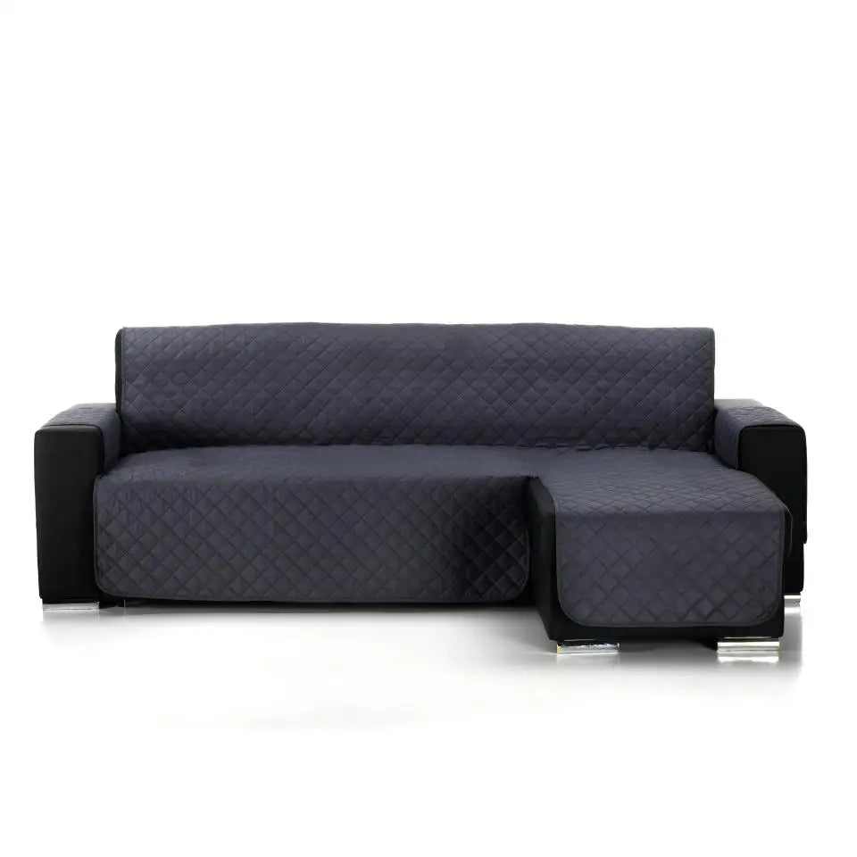 Nueva Funda de Sofá Chaise Longue ALMERITEX 2000 — Protector Reversible Acolchado 100% Poliéster, Fácil de Limpiar, Apta para Sofás de hasta 300 cm de Ancho, Perfecta para Protección de Mascotas y Decoración con Diseño Moderno.