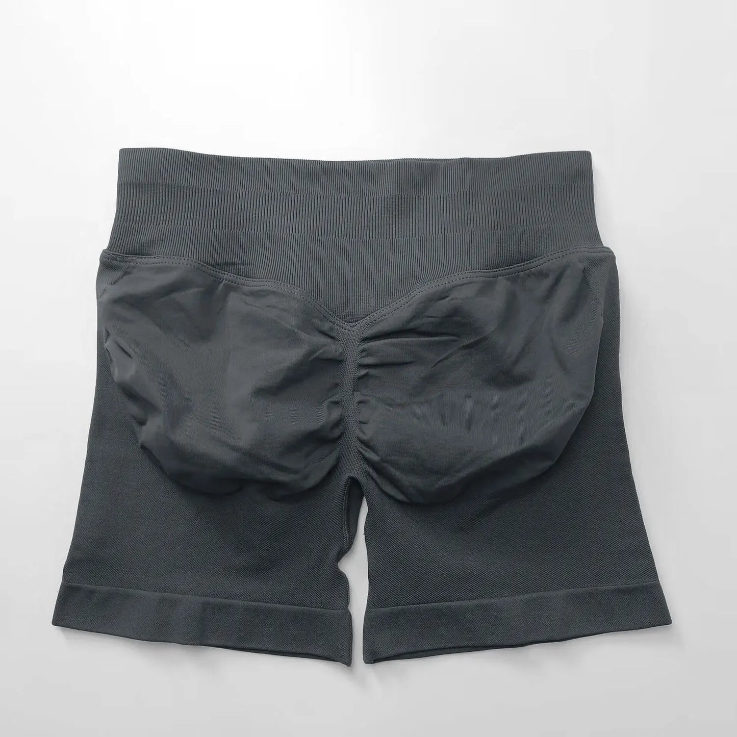 NCLAGEN Shorts de Impacto 4,5" Mujer Fitness Deportivo Ciclista Banda Acanalada Baja Gimnasio Entrenamiento Yoga Sin Costuras