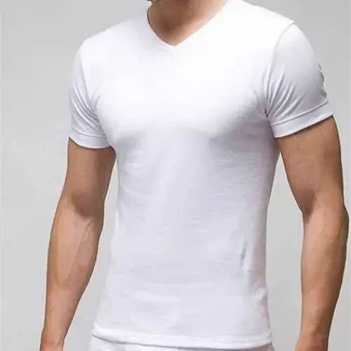 Rapife Camiseta de Manga Corta con Cuello en V, Fabricada en España, 100% Algodón, Tejido Cómodo para Hombre, Ideal para Uso Casual, Lavable a Máquina.