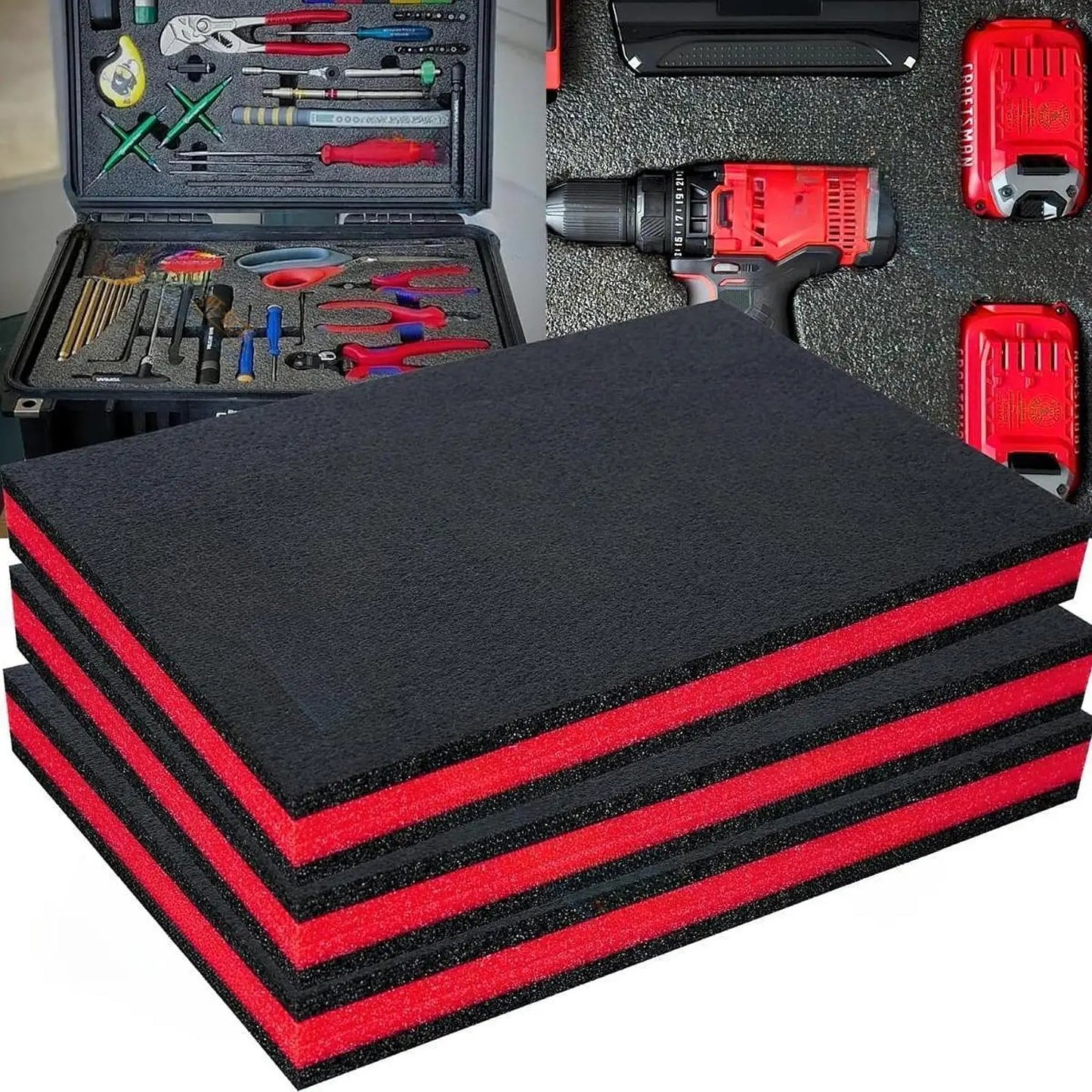 5 Uds/Set Inserto de Espuma para Caja de Herramientas Organizador de Maletín Rígido Láminas de Polietileno Espuma Sombra
