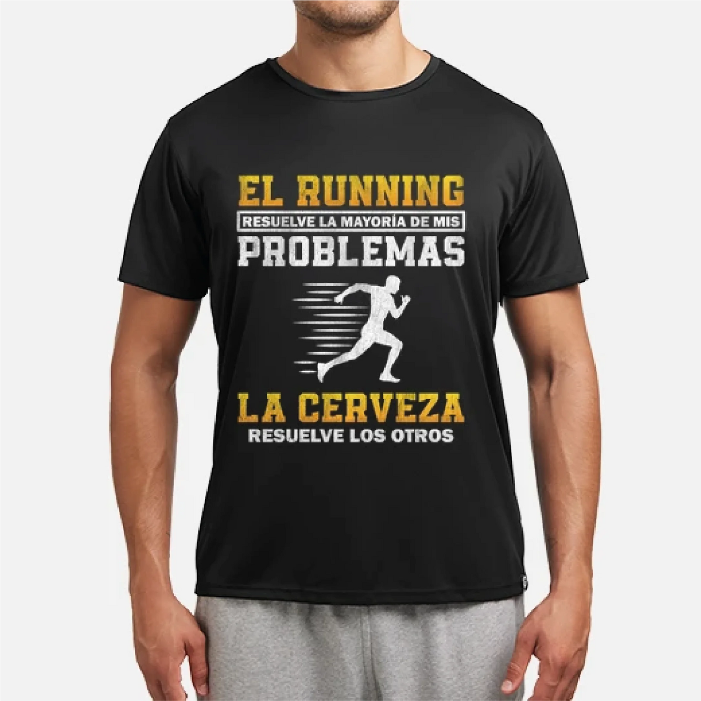 Camiseta de Cerveza y Running para Hombre, 100% Algodón, Manga Corta con Cuello Redondo, Regalo Ideal para Él, Diseño Casual, Perfecta para Amigos o Familia, Tejido Cómodo y Transpirable, Ideal para Deporte y Uso Diario.