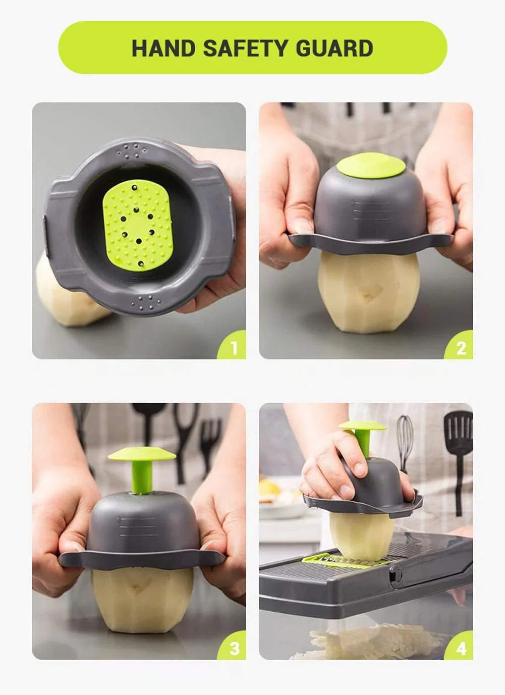 Cortador de verduras profesional, mandolina de cocina multifunción 12 en 1, 7 cuchillas de acero inoxidable reemplazables, para cortar alimentos, frutas, verduras, patatas, cebollas, ✅ Envíos a España en 48/72 horas