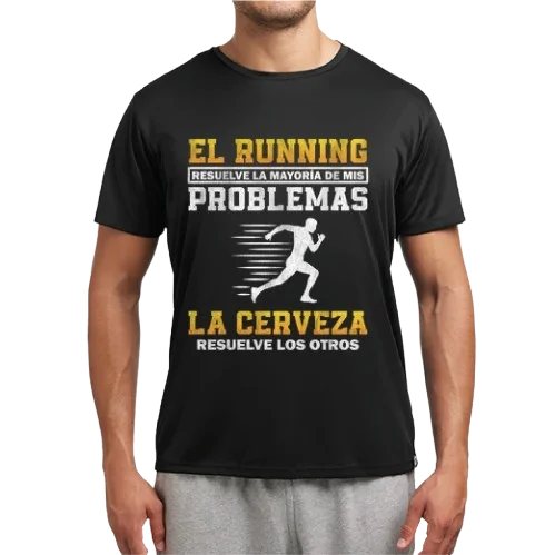 Camiseta de Cerveza y Running para Hombre, 100% Algodón, Manga Corta con Cuello Redondo, Regalo Ideal para Él, Diseño Casual, Perfecta para Amigos o Familia, Tejido Cómodo y Transpirable, Ideal para Deporte y Uso Diario.