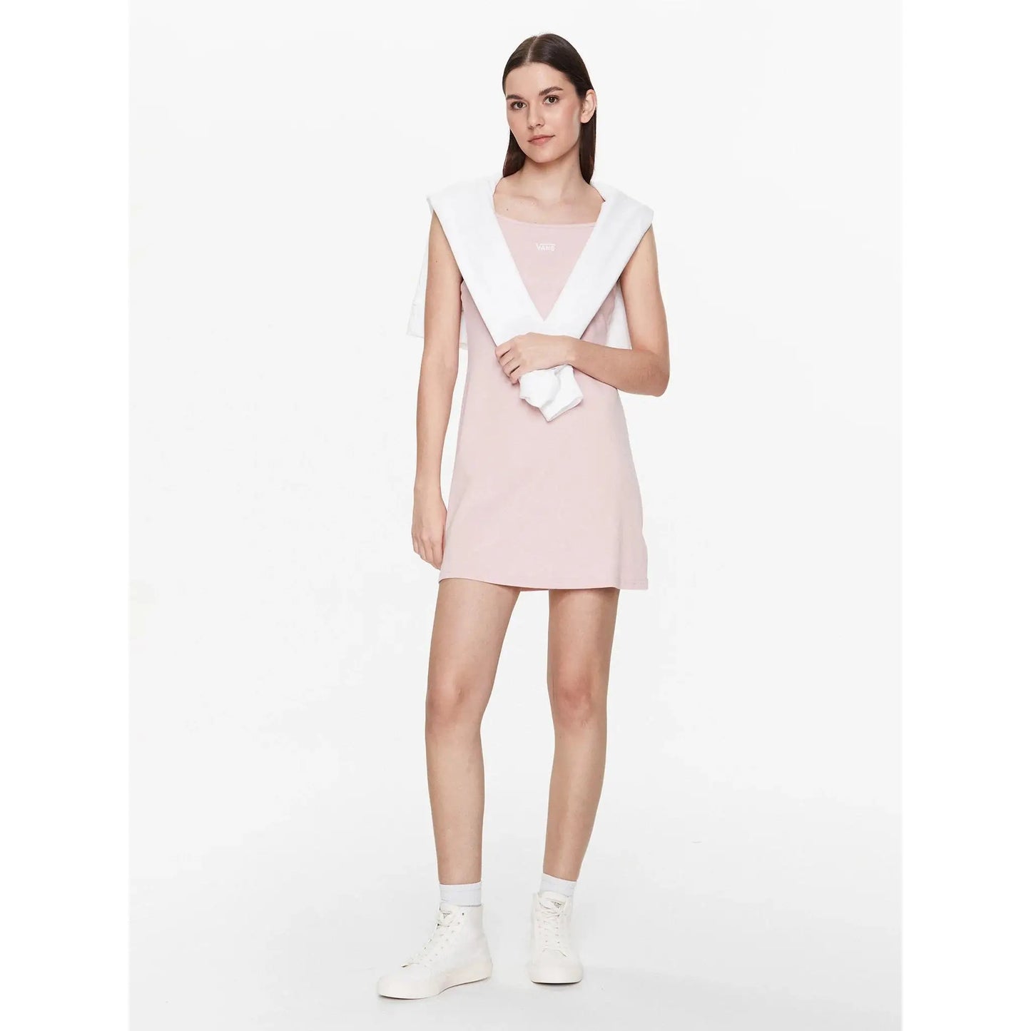 Vans Jessie Dress para mujer - Vestido acampanado con tirantes ajustables, suave mezcla de algodón (58% algodón, 38% poliéster, 4% elastano) para mayor comodidad y estilo, perfecto para fiestas o salidas informales.