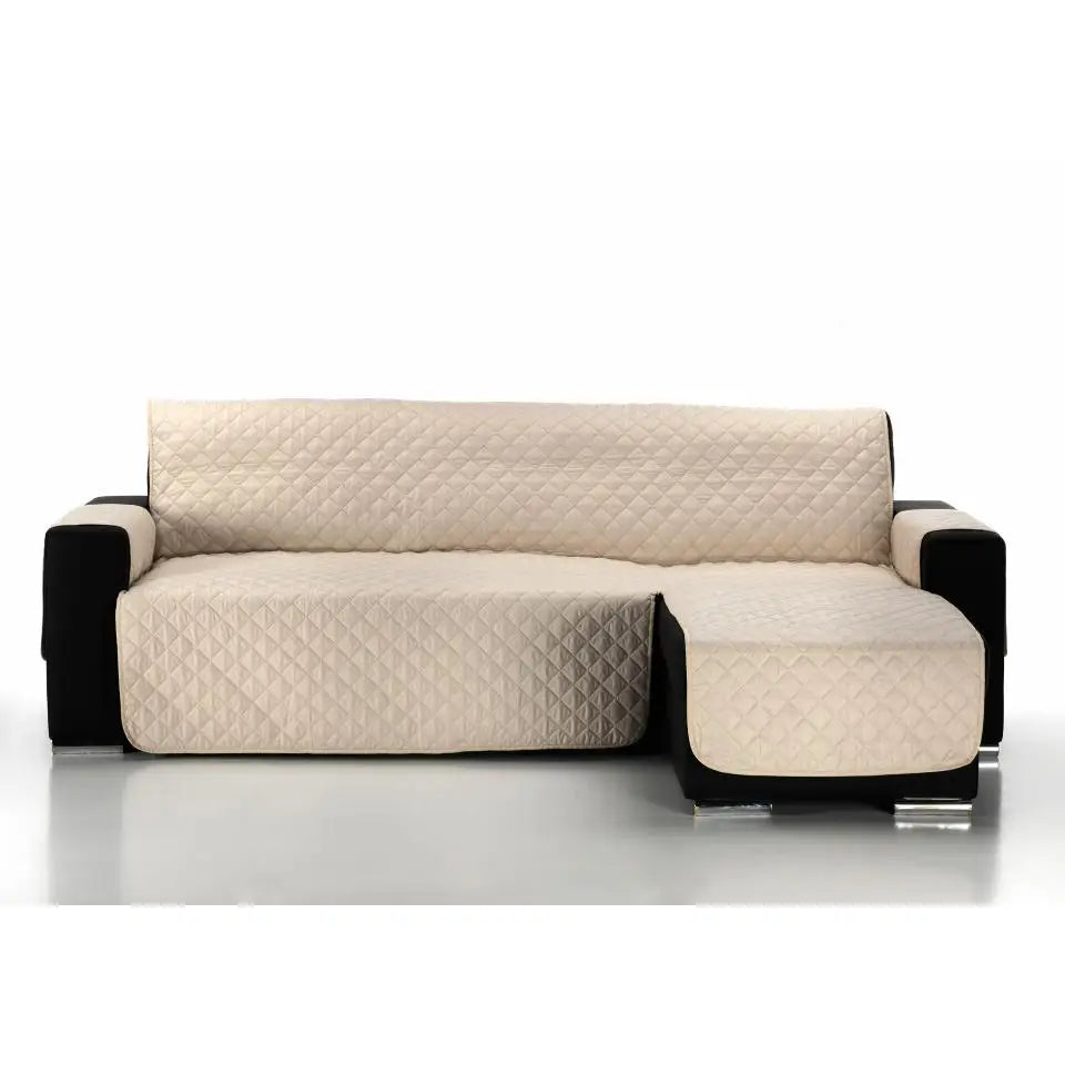 Nueva Funda de Sofá Chaise Longue ALMERITEX 2000 — Protector Reversible Acolchado 100% Poliéster, Fácil de Limpiar, Apta para Sofás de hasta 300 cm de Ancho, Perfecta para Protección de Mascotas y Decoración con Diseño Moderno.
