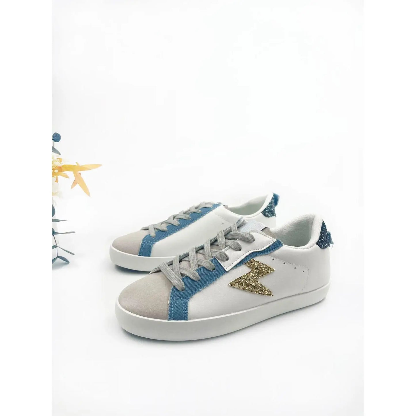 Women's Sneakers - Comfortable Lace-Up Sports Shoes, Abrasion-Resistant Rubber Sole, Versatile Styles in Various Colors, Easy-to-Clean Faux Leather Upper, Ideal for Daily Wear and Sports.