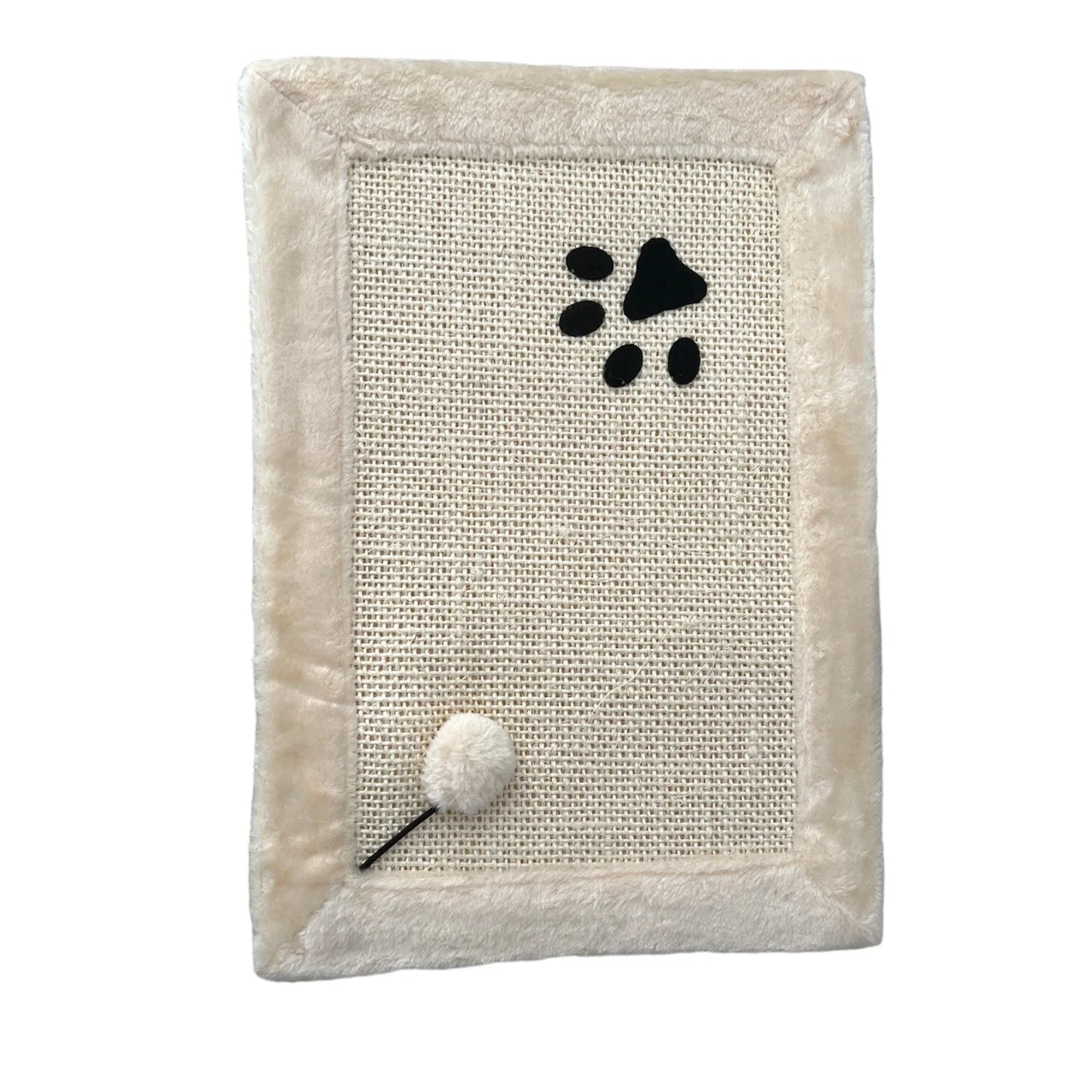 COTTECOT Alfombra para Gatos con Bola Beige 33x49 cm — Rascador de Pared Horizontal para Gatos, Protector de Sofá contra Arañazos, Protege Muebles y Esquinas. Estera de Sisal Rascadora para Esquinas de Sofá para Gatos