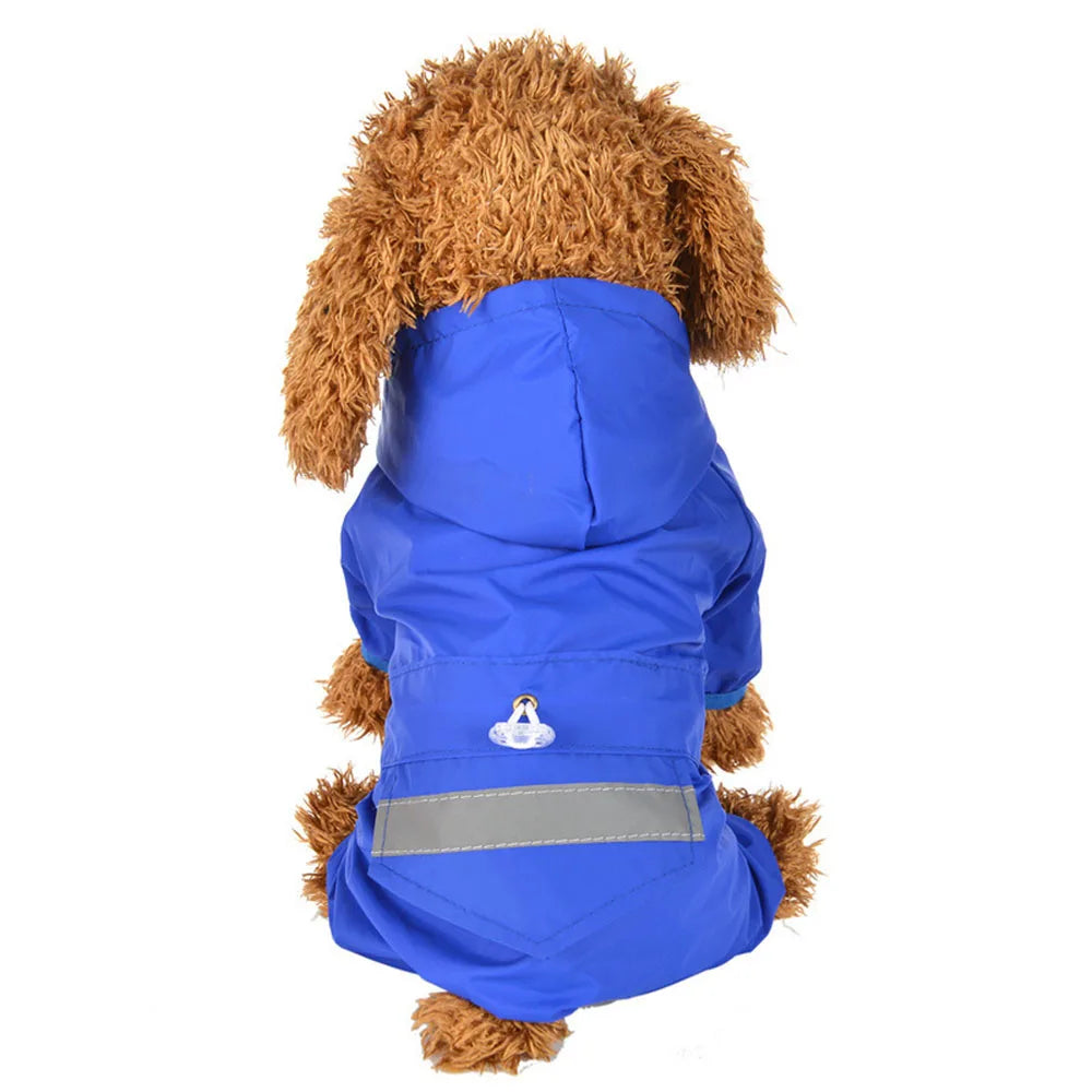 Impermeable para Perros con Capucha, Mono de Lluvia Reflectante con Malla Transpirable, Poncho Ligero para Cachorros Pequeños para Uso en Exteriores