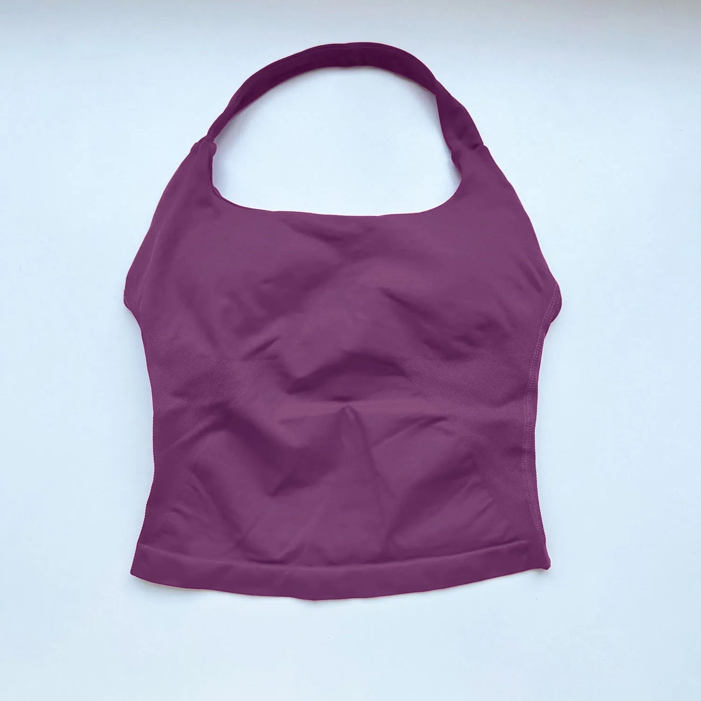 Top Halter NCLAGEN para Mujer, Espalda Abierta, Sin Costuras, Longline con Relleno, Ideal para Yoga, Fitness, Entrenamiento y Running - Ropa Deportiva Femenina
