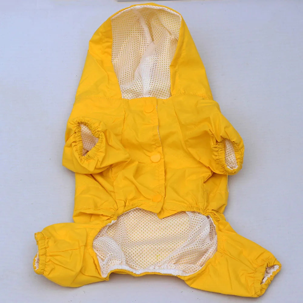 Impermeable para Perros con Capucha, Mono de Lluvia Reflectante con Malla Transpirable, Poncho Ligero para Cachorros Pequeños para Uso en Exteriores