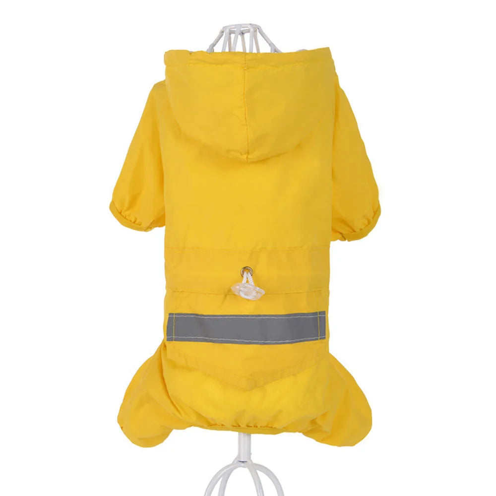 Impermeable para Perros con Capucha, Mono de Lluvia Reflectante con Malla Transpirable, Poncho Ligero para Cachorros Pequeños para Uso en Exteriores