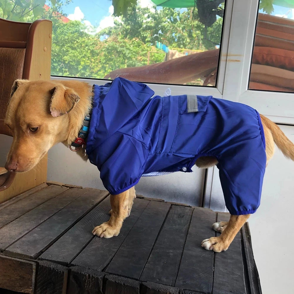 Impermeable para Perros con Capucha, Mono de Lluvia Reflectante con Malla Transpirable, Poncho Ligero para Cachorros Pequeños para Uso en Exteriores