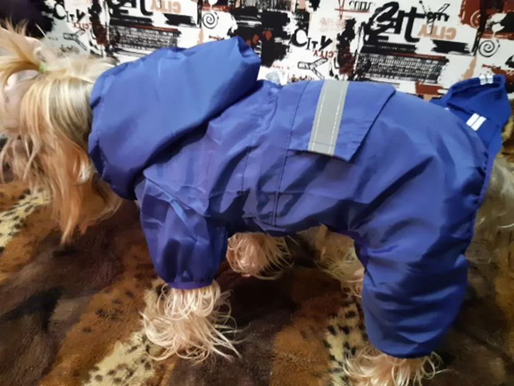 Impermeable para Perros con Capucha, Mono de Lluvia Reflectante con Malla Transpirable, Poncho Ligero para Cachorros Pequeños para Uso en Exteriores