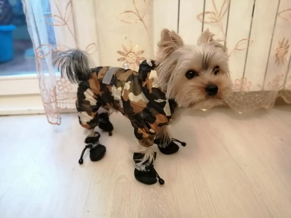 Impermeable para Perros con Capucha, Mono de Lluvia Reflectante con Malla Transpirable, Poncho Ligero para Cachorros Pequeños para Uso en Exteriores