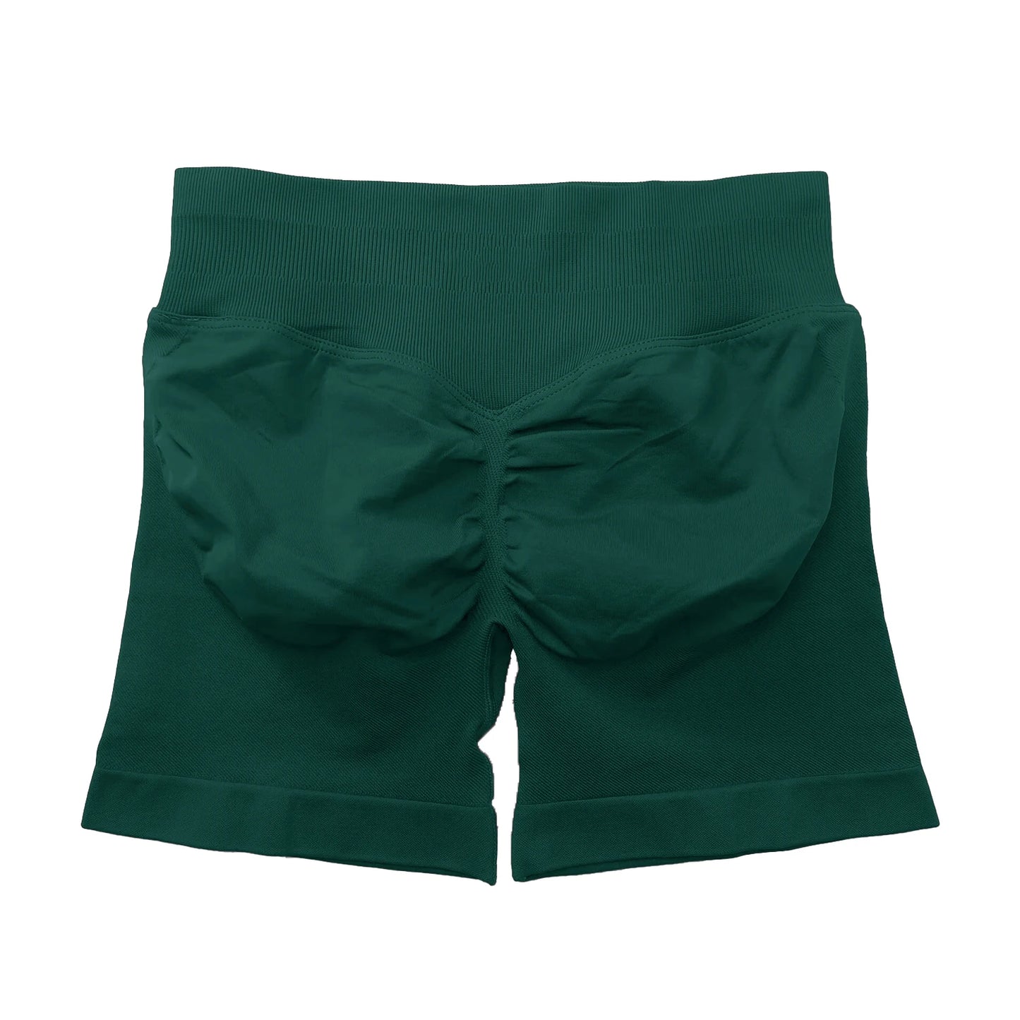 NCLAGEN Shorts de Impacto 4,5" Mujer Fitness Deportivo Ciclista Banda Acanalada Baja Gimnasio Entrenamiento Yoga Sin Costuras