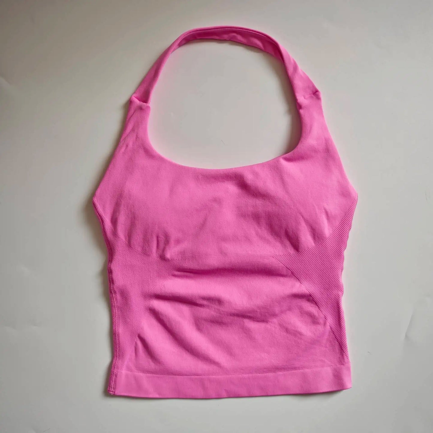 Top Halter NCLAGEN para Mujer, Espalda Abierta, Sin Costuras, Longline con Relleno, Ideal para Yoga, Fitness, Entrenamiento y Running - Ropa Deportiva Femenina