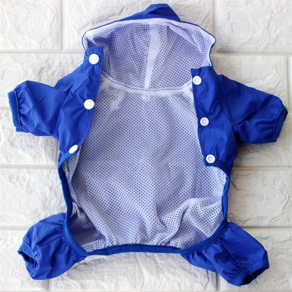 Impermeable para Perros con Capucha, Mono de Lluvia Reflectante con Malla Transpirable, Poncho Ligero para Cachorros Pequeños para Uso en Exteriores