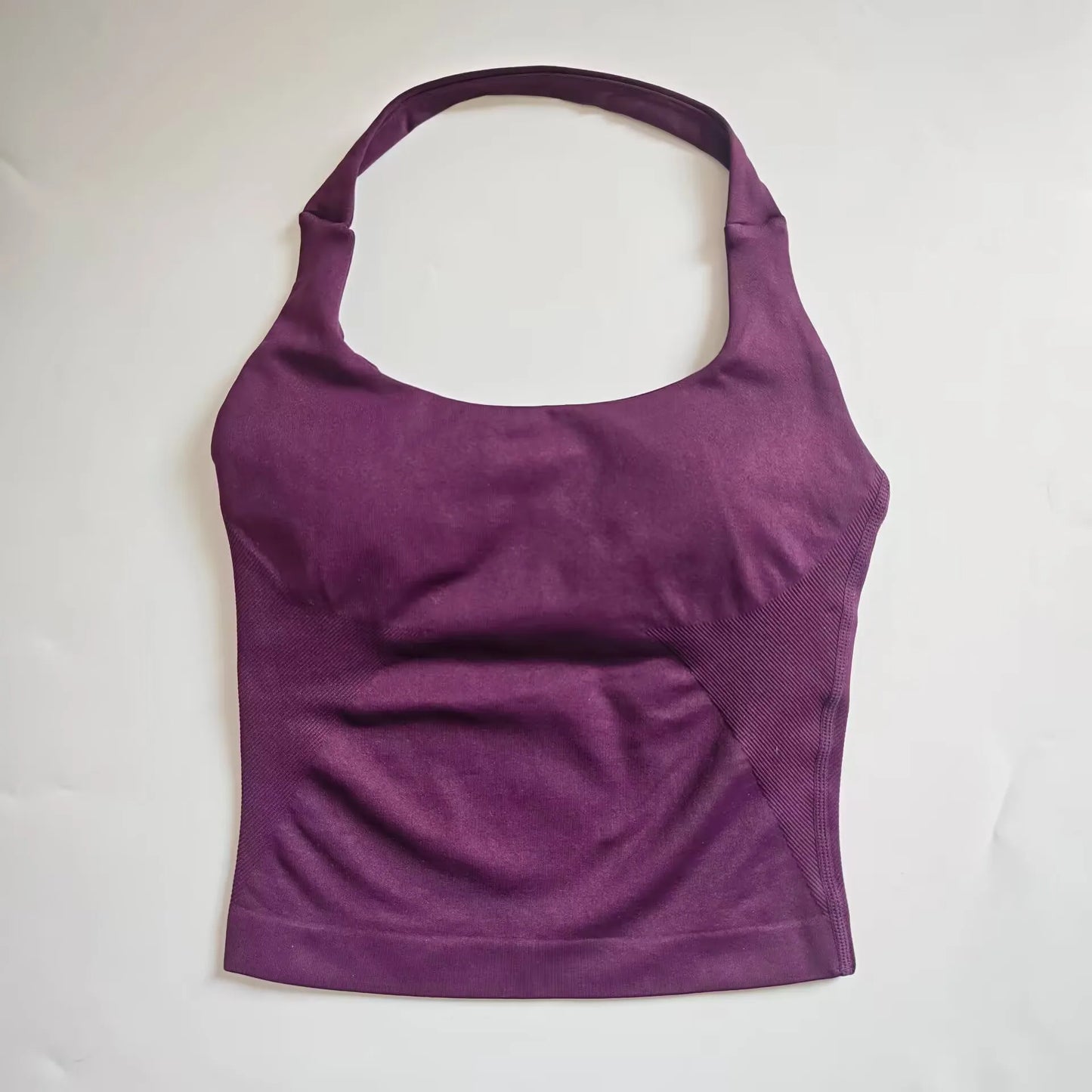 Top Halter NCLAGEN para Mujer, Espalda Abierta, Sin Costuras, Longline con Relleno, Ideal para Yoga, Fitness, Entrenamiento y Running - Ropa Deportiva Femenina