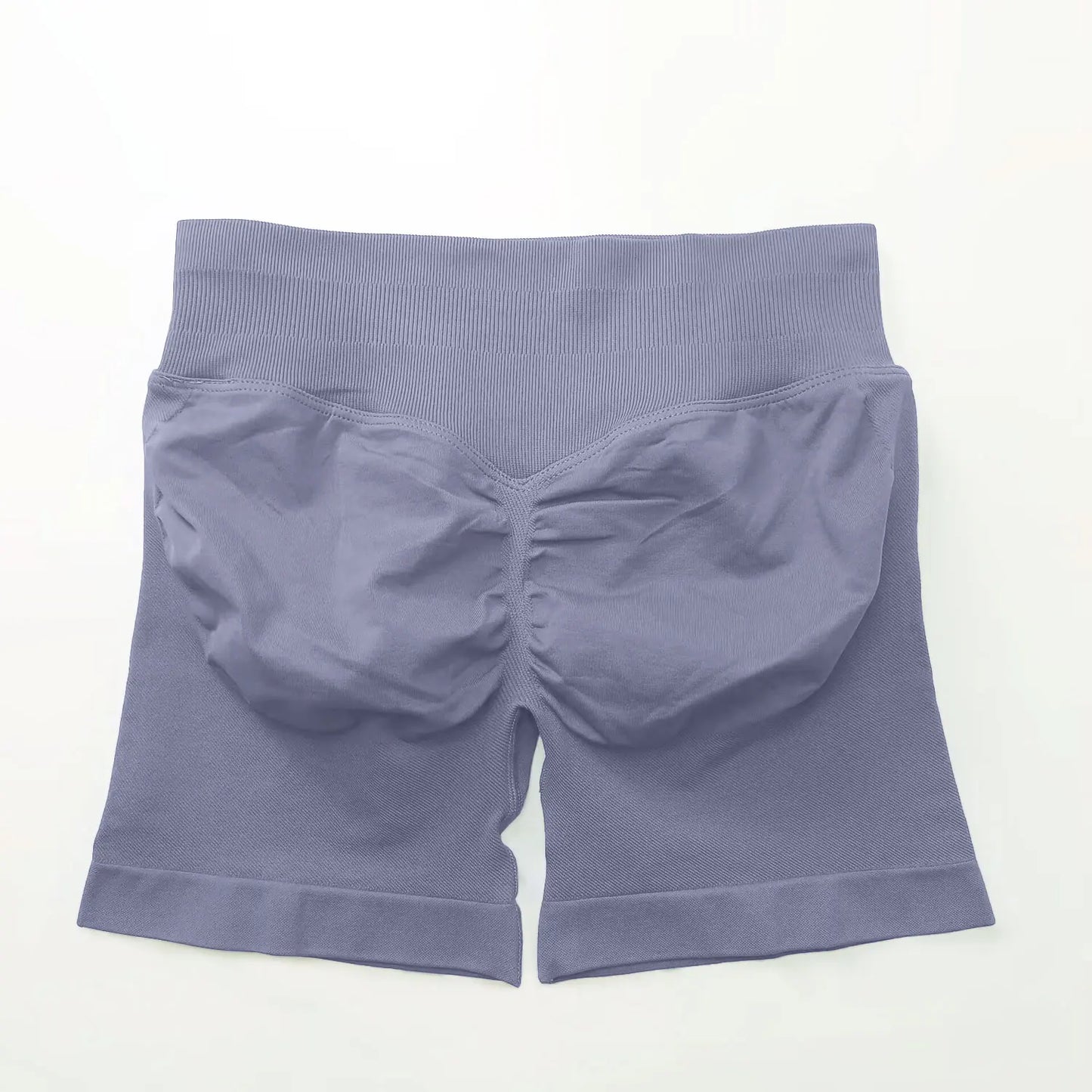 NCLAGEN Shorts de Impacto 4,5" Mujer Fitness Deportivo Ciclista Banda Acanalada Baja Gimnasio Entrenamiento Yoga Sin Costuras