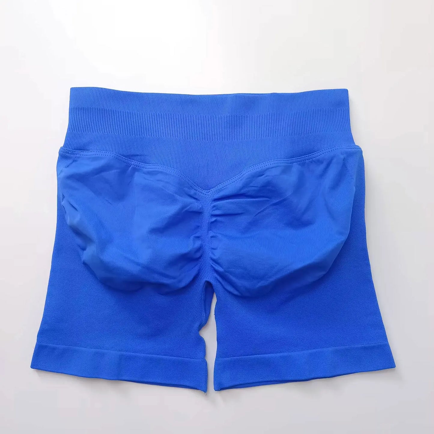 NCLAGEN Shorts de Impacto 4,5" Mujer Fitness Deportivo Ciclista Banda Acanalada Baja Gimnasio Entrenamiento Yoga Sin Costuras