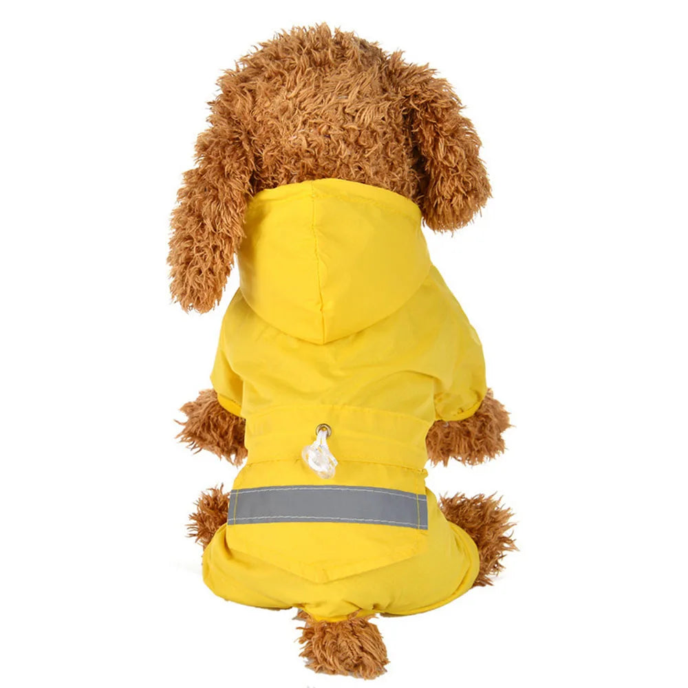 Impermeable para Perros con Capucha, Mono de Lluvia Reflectante con Malla Transpirable, Poncho Ligero para Cachorros Pequeños para Uso en Exteriores