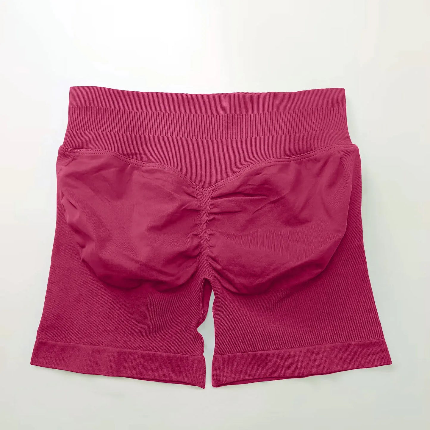 NCLAGEN Shorts de Impacto 4,5" Mujer Fitness Deportivo Ciclista Banda Acanalada Baja Gimnasio Entrenamiento Yoga Sin Costuras