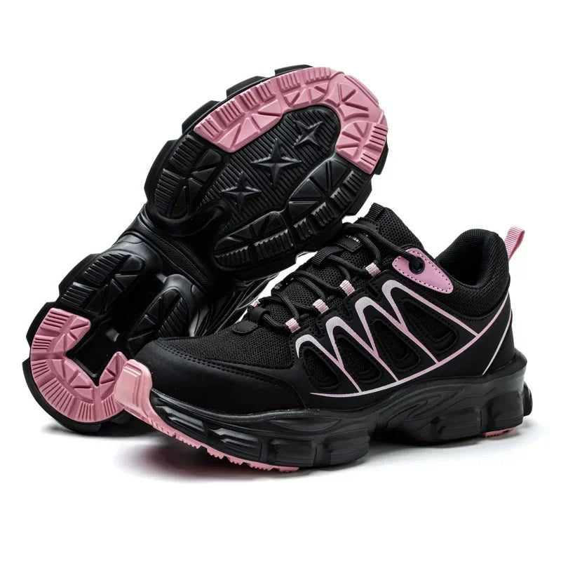 Tallas 37-42 Zapatos de Seguridad para Mujer con Puntera de Acero, Zapatillas Femeninas Antiaplastamiento Antipinchazos, Botas de Trabajo Impermeables