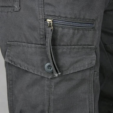 Men's Hiking and Camping Cargo Pants, Cotton, Loose Bib with Multiple Pockets, Straight Leg Pants, Casual Outdoor, Military Style