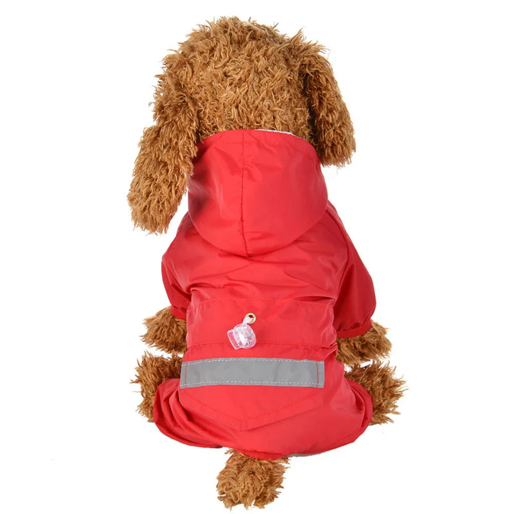 Impermeable para Perros con Capucha, Mono de Lluvia Reflectante con Malla Transpirable, Poncho Ligero para Cachorros Pequeños para Uso en Exteriores
