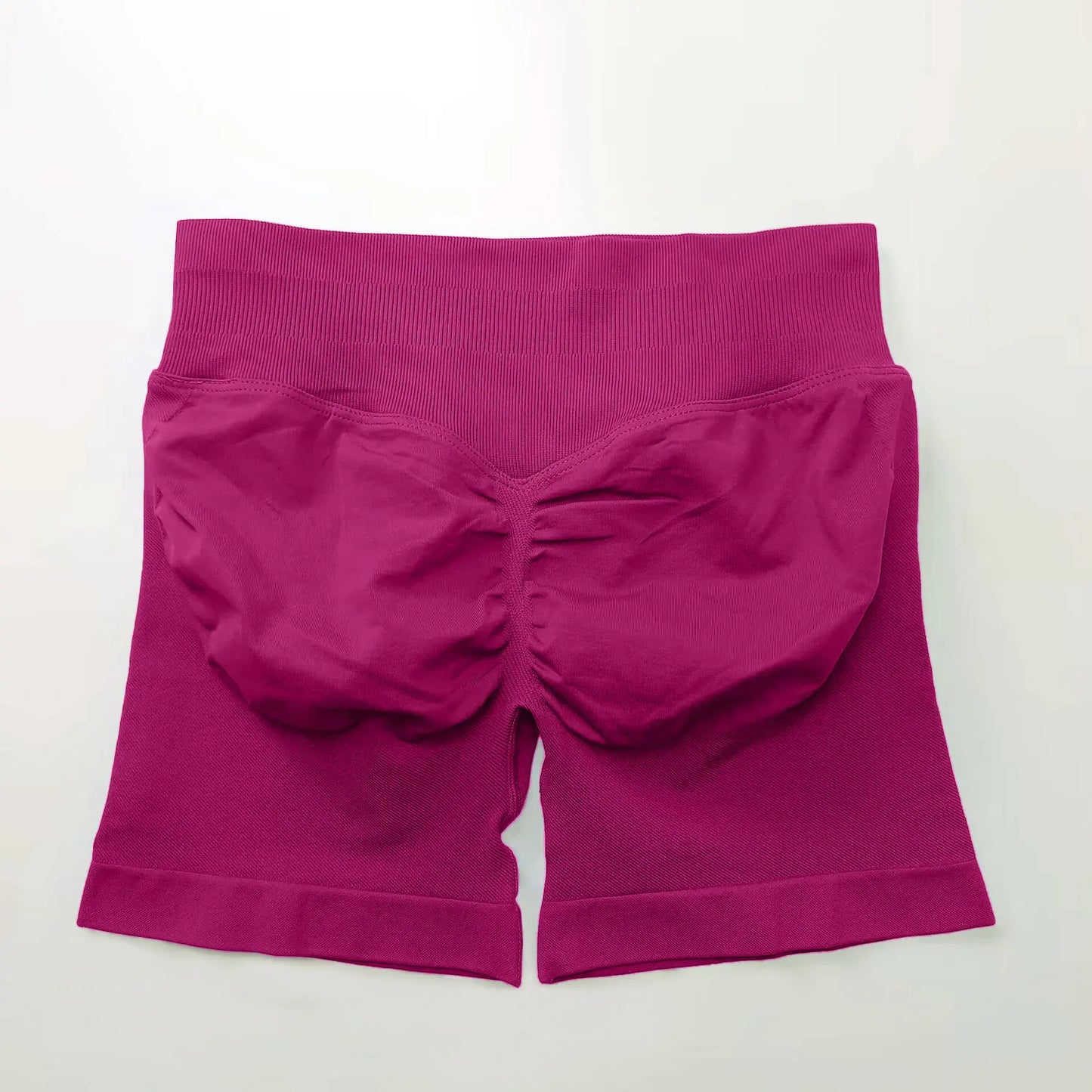NCLAGEN Shorts de Impacto 4,5" Mujer Fitness Deportivo Ciclista Banda Acanalada Baja Gimnasio Entrenamiento Yoga Sin Costuras