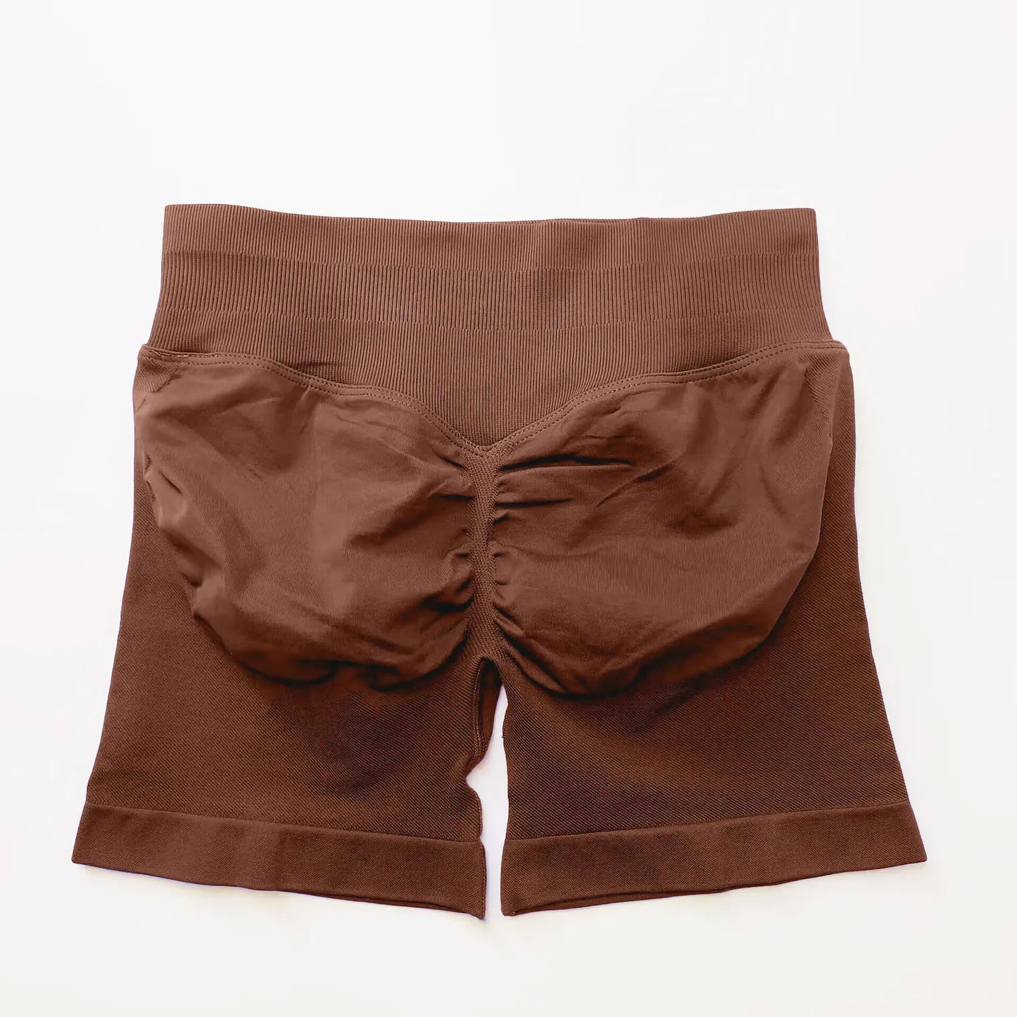 NCLAGEN Shorts de Impacto 4,5" Mujer Fitness Deportivo Ciclista Banda Acanalada Baja Gimnasio Entrenamiento Yoga Sin Costuras