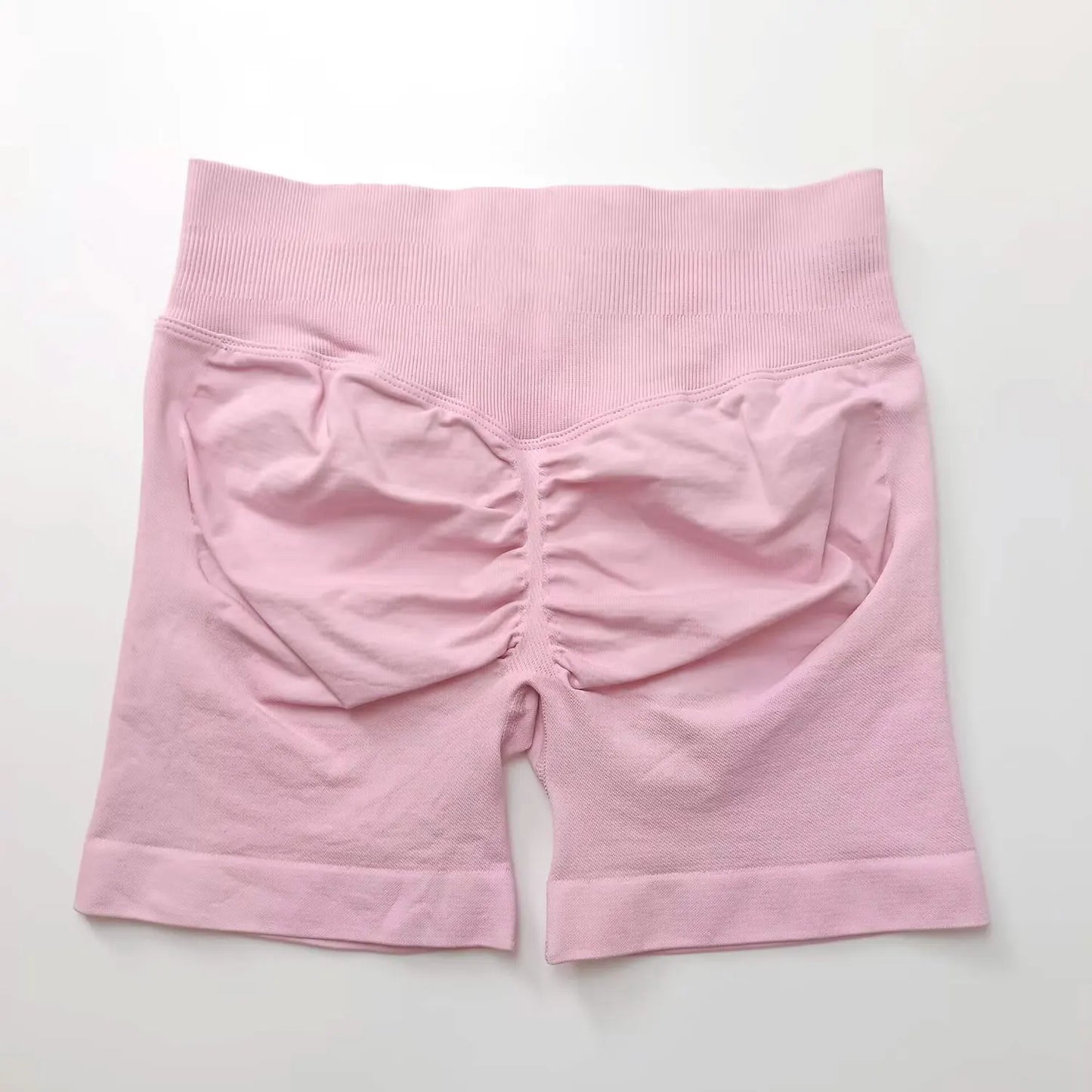 NCLAGEN Shorts de Impacto 4,5" Mujer Fitness Deportivo Ciclista Banda Acanalada Baja Gimnasio Entrenamiento Yoga Sin Costuras