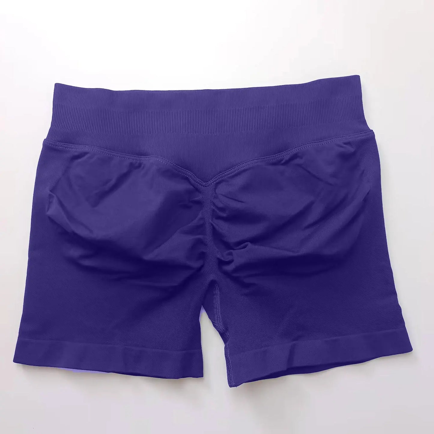 NCLAGEN Shorts de Impacto 4,5" Mujer Fitness Deportivo Ciclista Banda Acanalada Baja Gimnasio Entrenamiento Yoga Sin Costuras