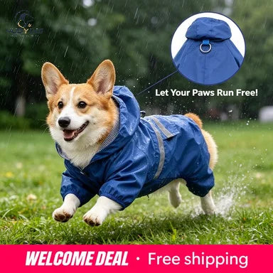 Impermeable para Perros con Capucha, Mono de Lluvia Reflectante con Malla Transpirable, Poncho Ligero para Cachorros Pequeños para Uso en Exteriores