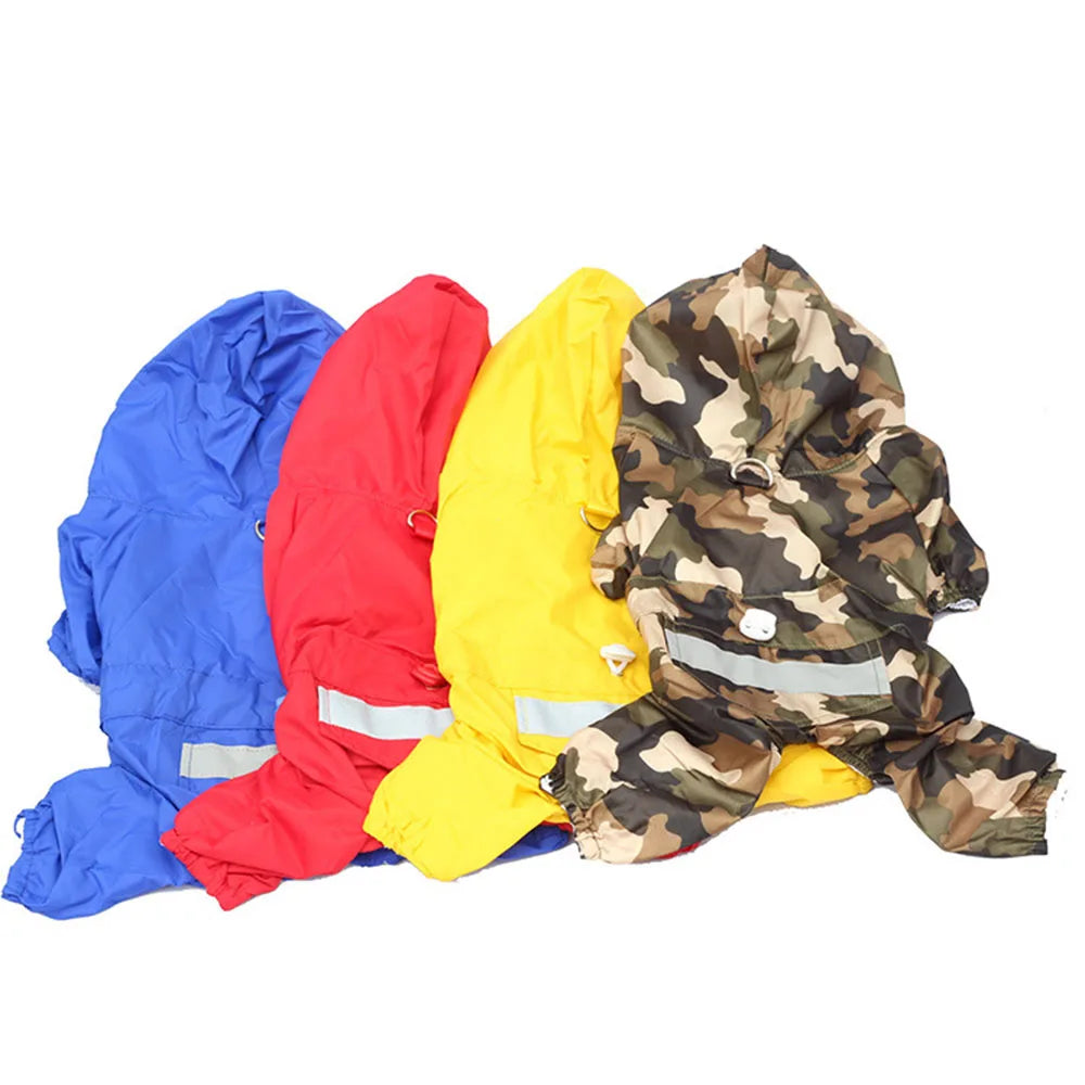 Impermeable para Perros con Capucha, Mono de Lluvia Reflectante con Malla Transpirable, Poncho Ligero para Cachorros Pequeños para Uso en Exteriores
