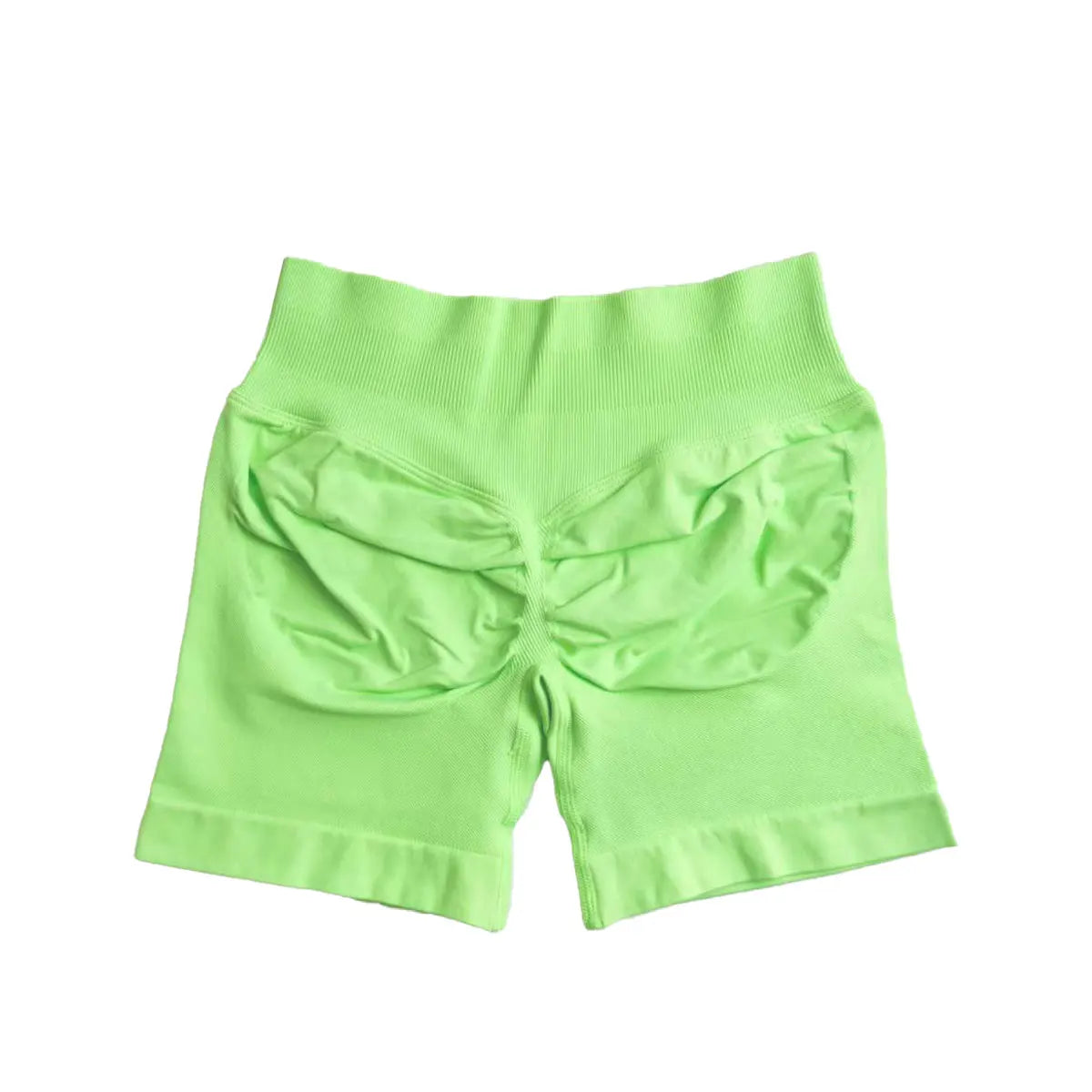 NCLAGEN Shorts de Impacto 4,5" Mujer Fitness Deportivo Ciclista Banda Acanalada Baja Gimnasio Entrenamiento Yoga Sin Costuras