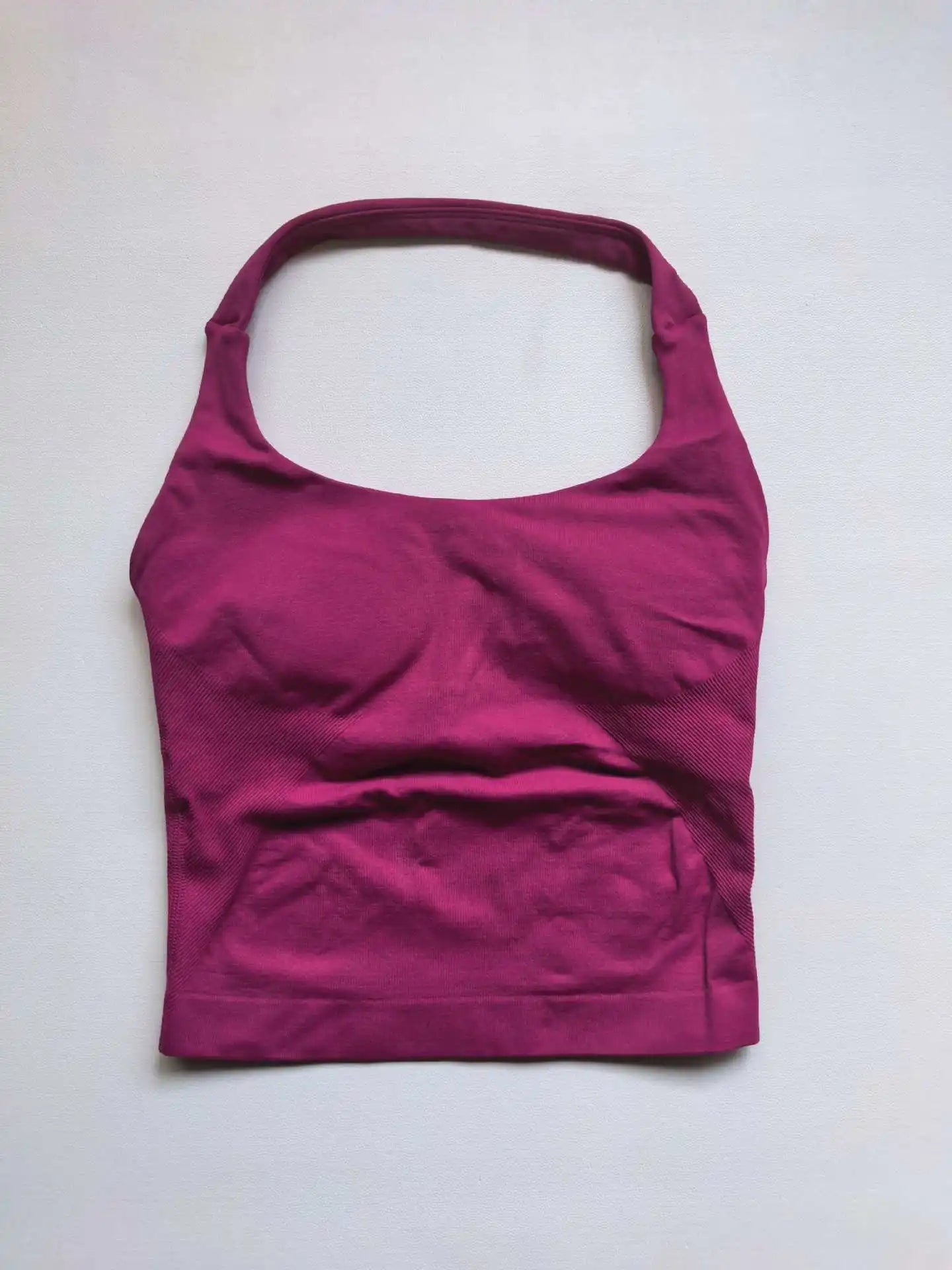 Top Halter NCLAGEN para Mujer, Espalda Abierta, Sin Costuras, Longline con Relleno, Ideal para Yoga, Fitness, Entrenamiento y Running - Ropa Deportiva Femenina