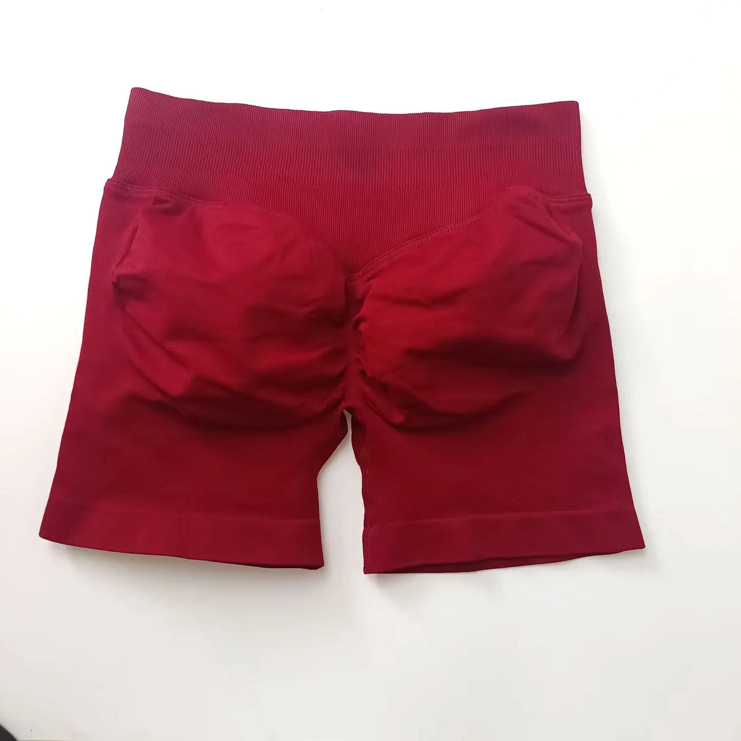 NCLAGEN Shorts de Impacto 4,5" Mujer Fitness Deportivo Ciclista Banda Acanalada Baja Gimnasio Entrenamiento Yoga Sin Costuras