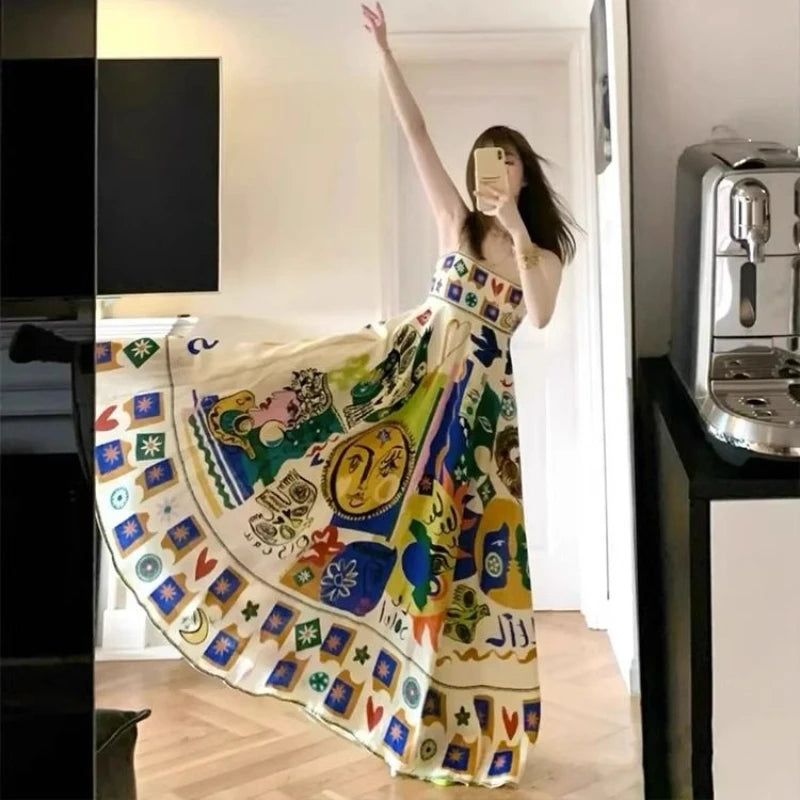 Vestido Maxi Palabra de Honor para Mujer 2026 - Vestido Largo sin Tirantes para Playa, Fiesta y Vacaciones, Estilo Boho Suelto, Tallas S-3XL