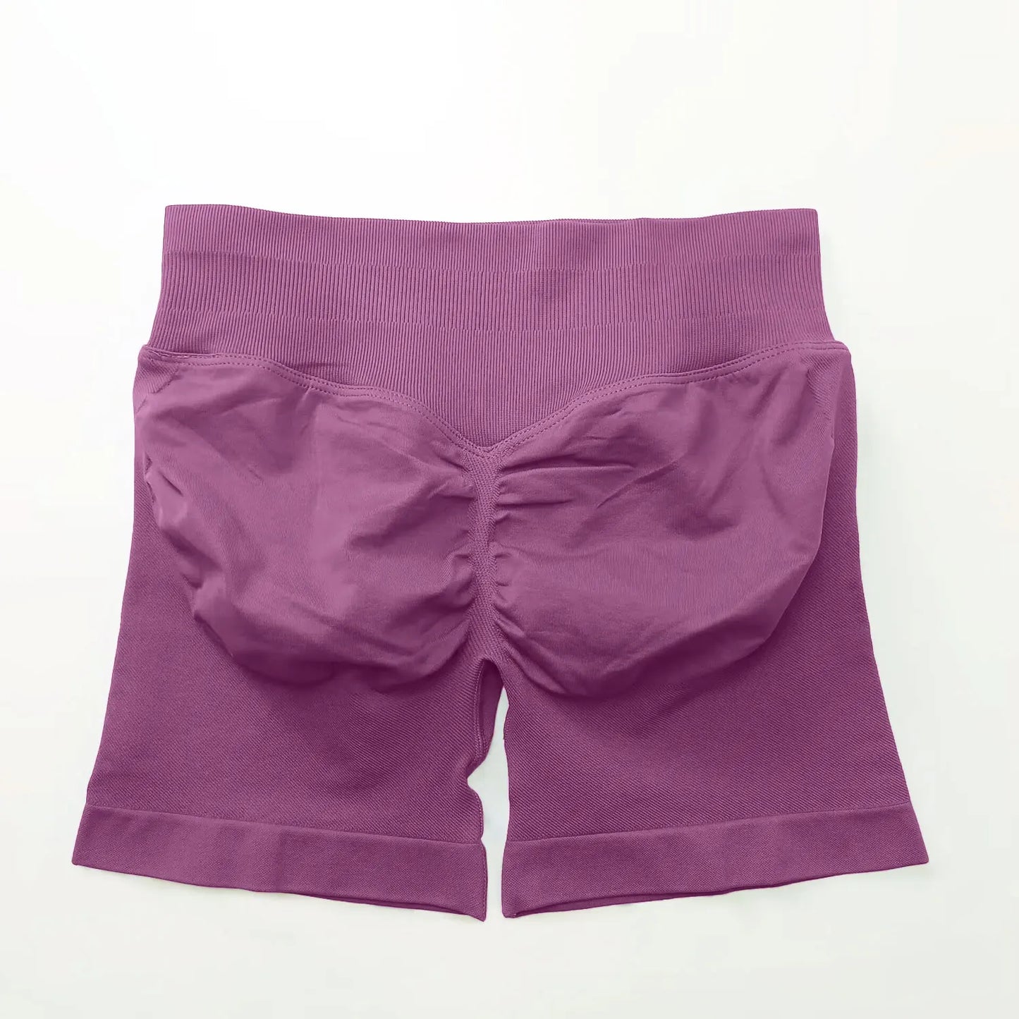 NCLAGEN Shorts de Impacto 4,5" Mujer Fitness Deportivo Ciclista Banda Acanalada Baja Gimnasio Entrenamiento Yoga Sin Costuras