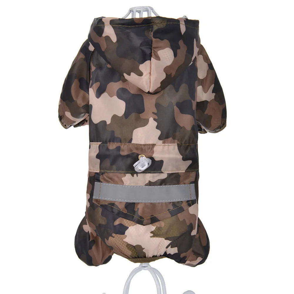 Impermeable para Perros con Capucha, Mono de Lluvia Reflectante con Malla Transpirable, Poncho Ligero para Cachorros Pequeños para Uso en Exteriores