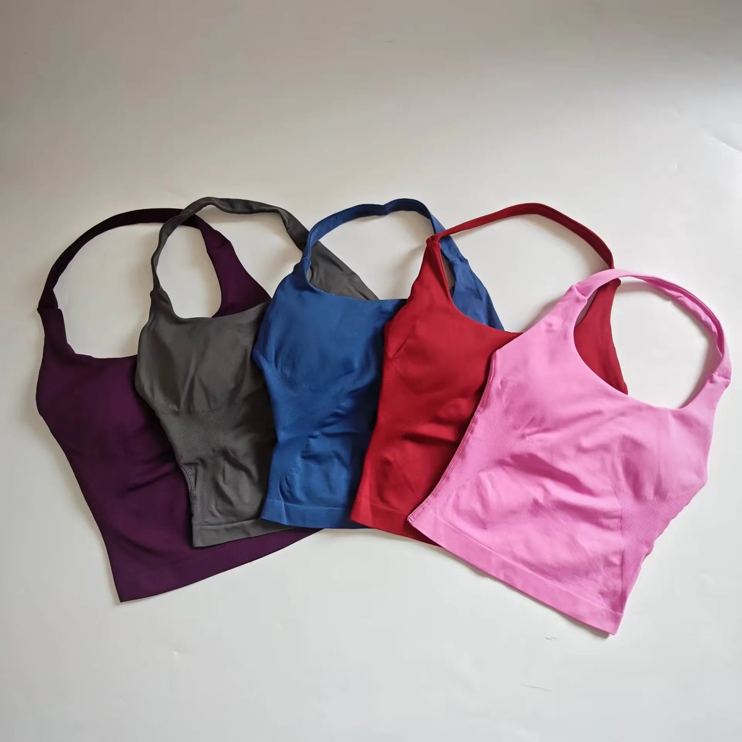 Top Halter NCLAGEN para Mujer, Espalda Abierta, Sin Costuras, Longline con Relleno, Ideal para Yoga, Fitness, Entrenamiento y Running - Ropa Deportiva Femenina