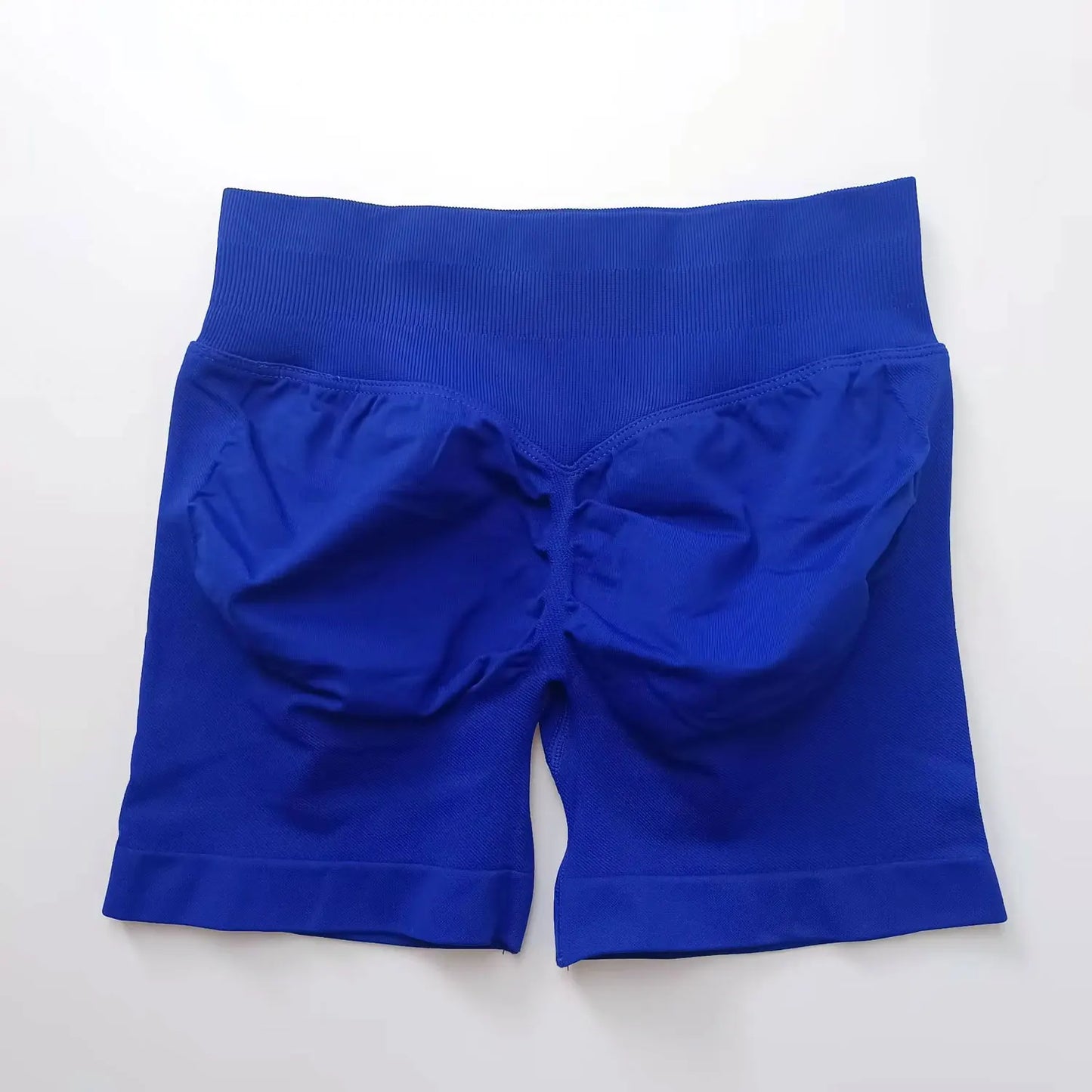 NCLAGEN Shorts de Impacto 4,5" Mujer Fitness Deportivo Ciclista Banda Acanalada Baja Gimnasio Entrenamiento Yoga Sin Costuras