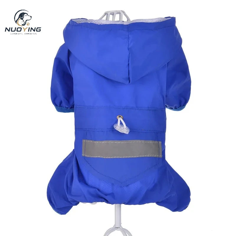 Impermeable para Perros con Capucha, Mono de Lluvia Reflectante con Malla Transpirable, Poncho Ligero para Cachorros Pequeños para Uso en Exteriores