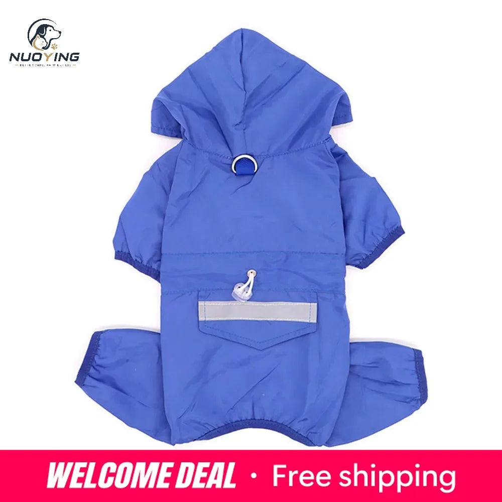 Impermeable para Perros con Capucha, Mono de Lluvia Reflectante con Malla Transpirable, Poncho Ligero para Cachorros Pequeños para Uso en Exteriores