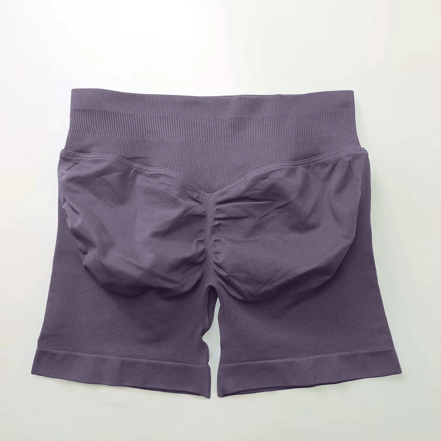 NCLAGEN Shorts de Impacto 4,5" Mujer Fitness Deportivo Ciclista Banda Acanalada Baja Gimnasio Entrenamiento Yoga Sin Costuras