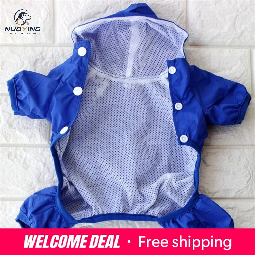 Impermeable para Perros con Capucha, Mono de Lluvia Reflectante con Malla Transpirable, Poncho Ligero para Cachorros Pequeños para Uso en Exteriores