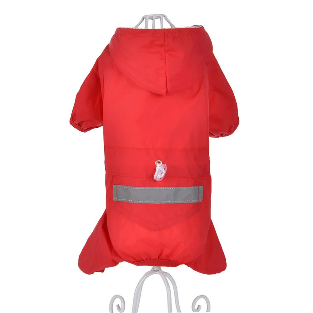 Impermeable para Perros con Capucha, Mono de Lluvia Reflectante con Malla Transpirable, Poncho Ligero para Cachorros Pequeños para Uso en Exteriores
