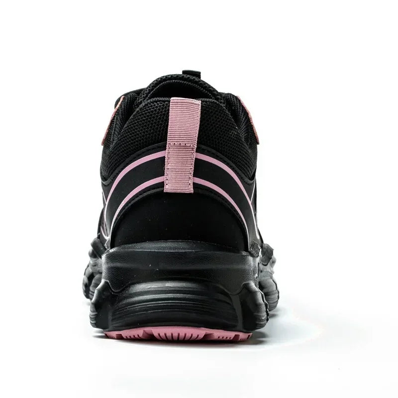 Tallas 37-42 Zapatos de Seguridad para Mujer con Puntera de Acero, Zapatillas Femeninas Antiaplastamiento Antipinchazos, Botas de Trabajo Impermeables