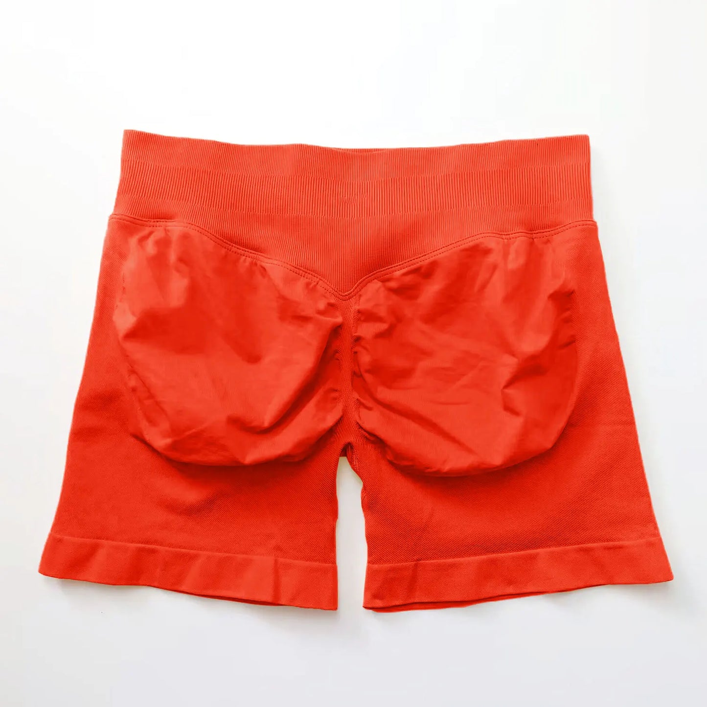NCLAGEN Shorts de Impacto 4,5" Mujer Fitness Deportivo Ciclista Banda Acanalada Baja Gimnasio Entrenamiento Yoga Sin Costuras